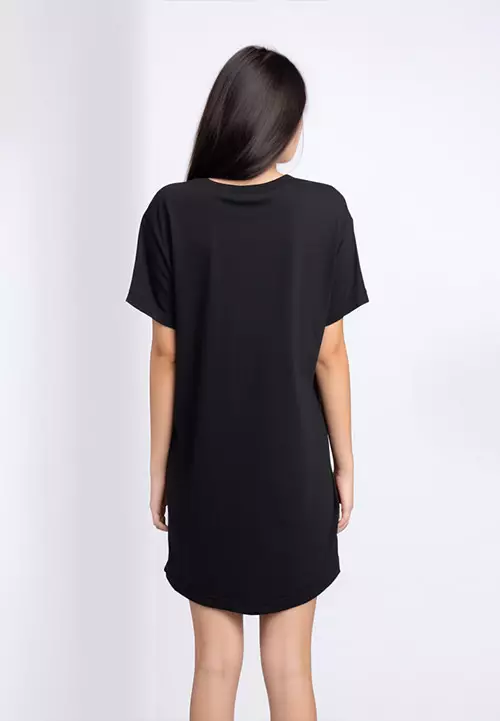 LTE28 LD long dress polos wanita hitam