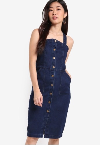 Buttoned Pinafore Dress