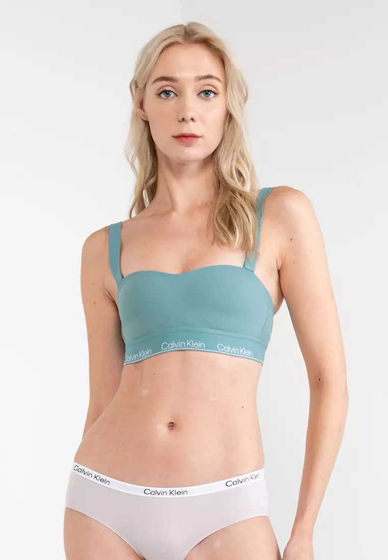 CK One Lined Triangle Bra Green