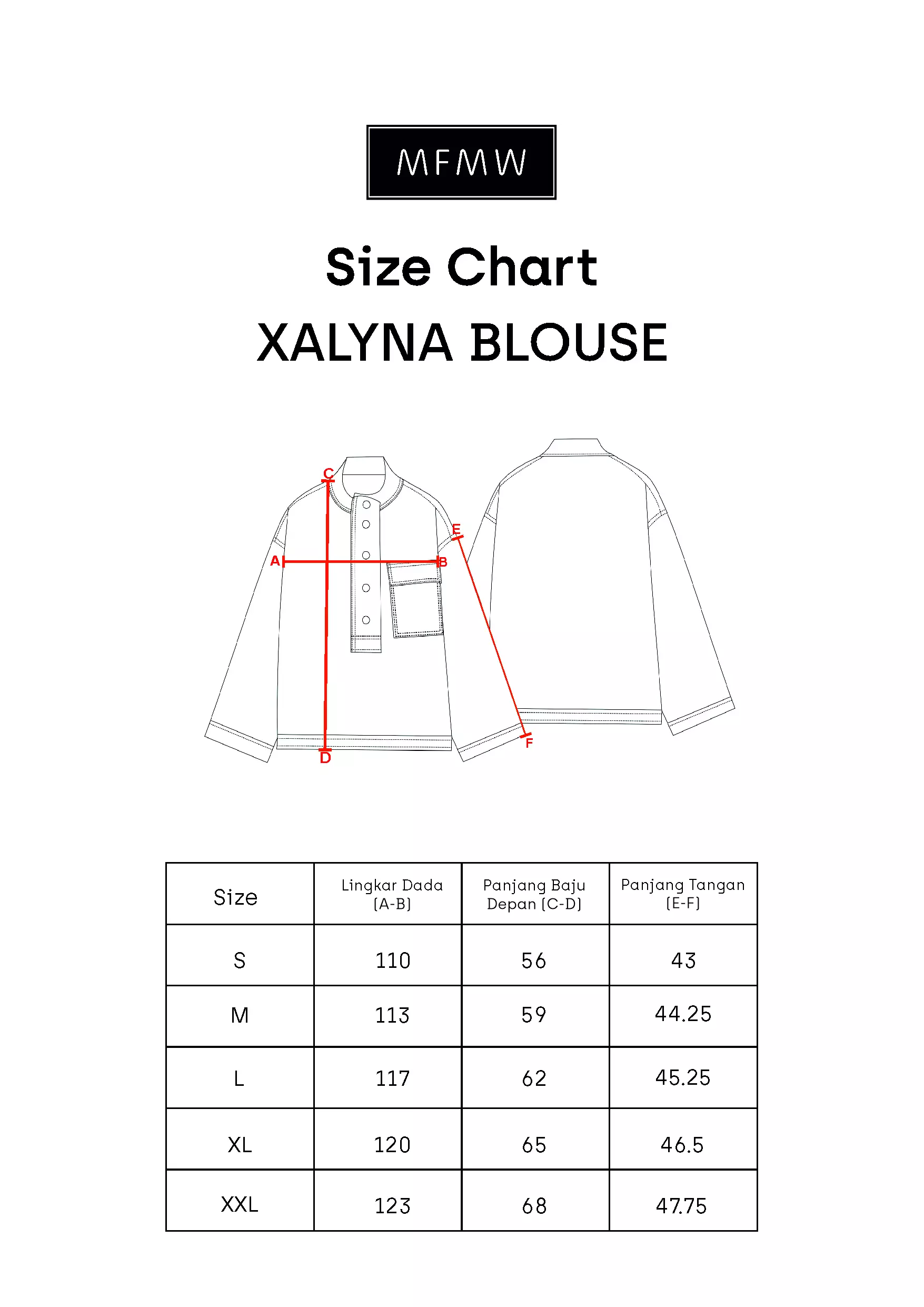 MFMW Xalyna Atasan Blouse Denim