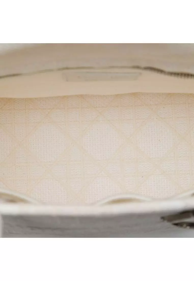 Pre-Loved Dior Medium Embroidered Canvas Cannage Lady D Lite