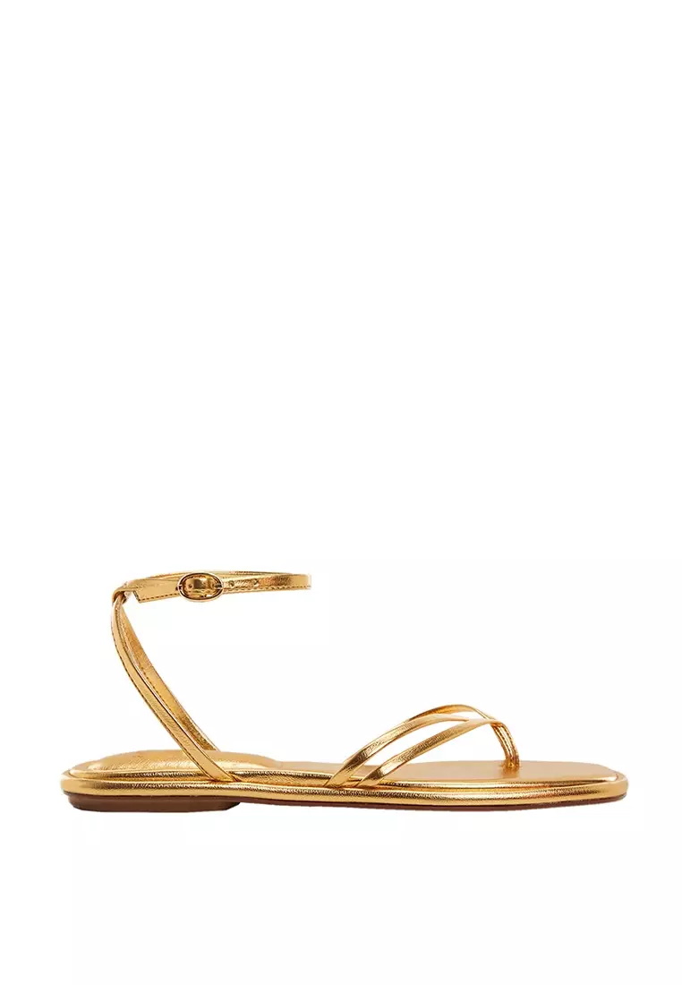 Discount on Mango  shoes - SKU: Metallic Strap Sandals