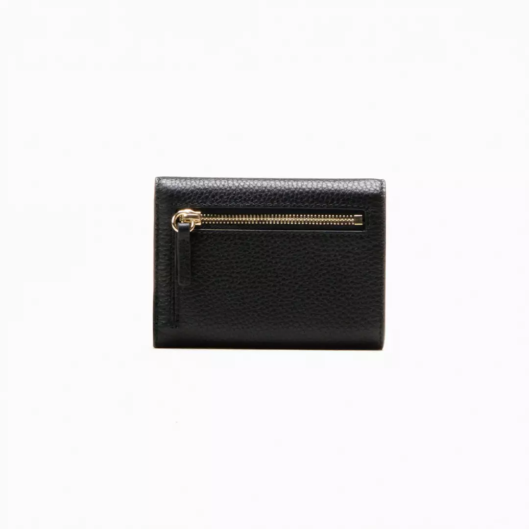 B-Chain Trifold Wallet in Leather - Black