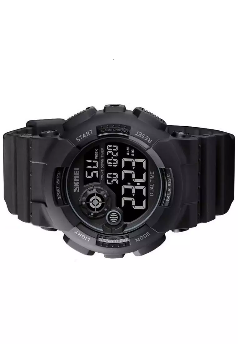 Jam Tangan Digital Pria Sporty Design Waterproof Strap Tali Material PU HQ23 ORIGINAL