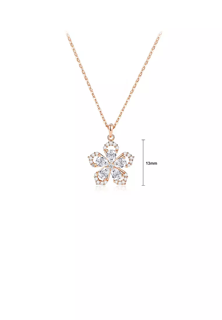 Gold necklace cheap rose flower