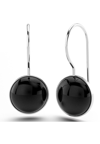 925 Signature black 925 SIGNATURE Black Onyx Earrings - Round Cabochon-Silver/Black E964FACB3369E1GS_1