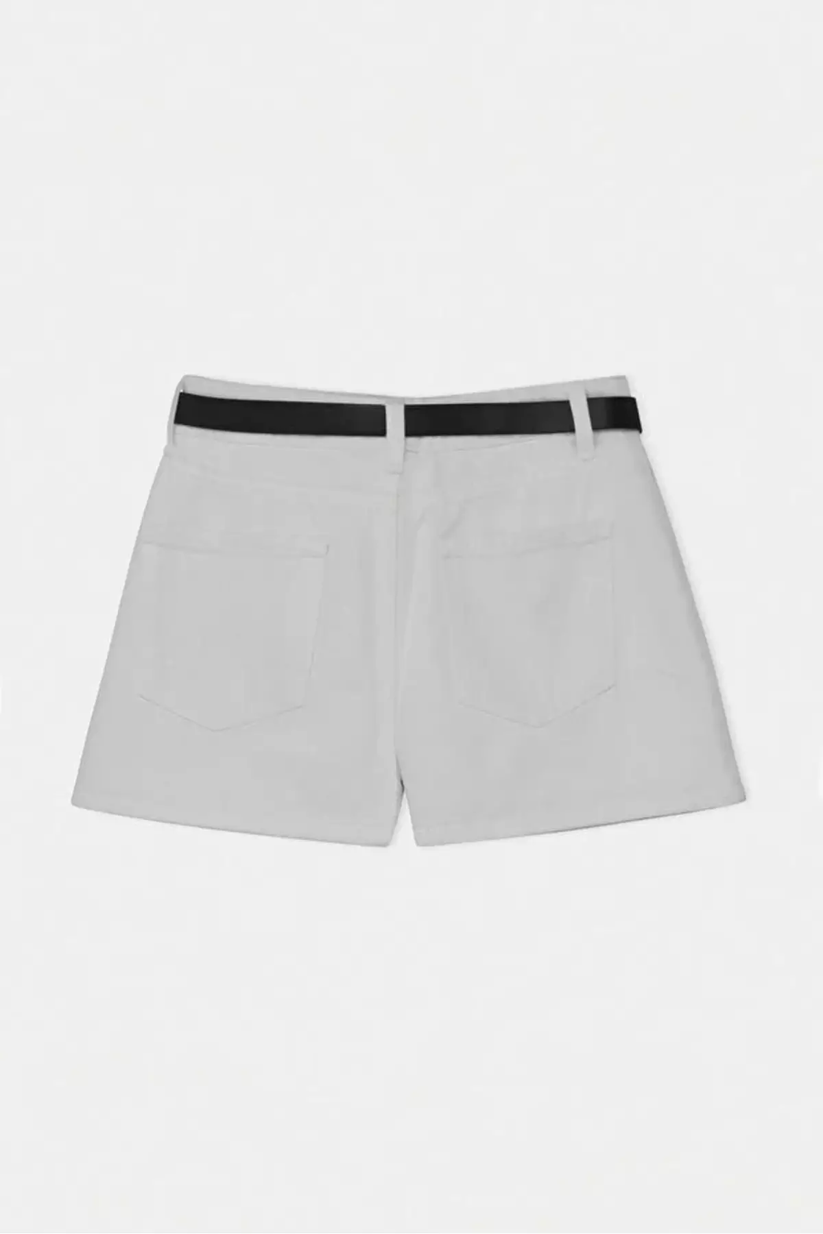 White Belt Detailed Denim Skirt With Skirt-Like Back Detail Twoaw26Sr2