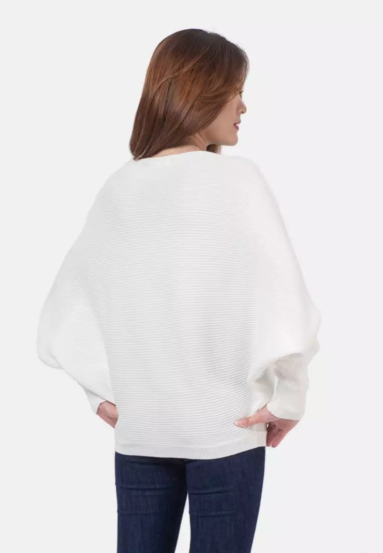 Batwing Sabrina Blouse in White