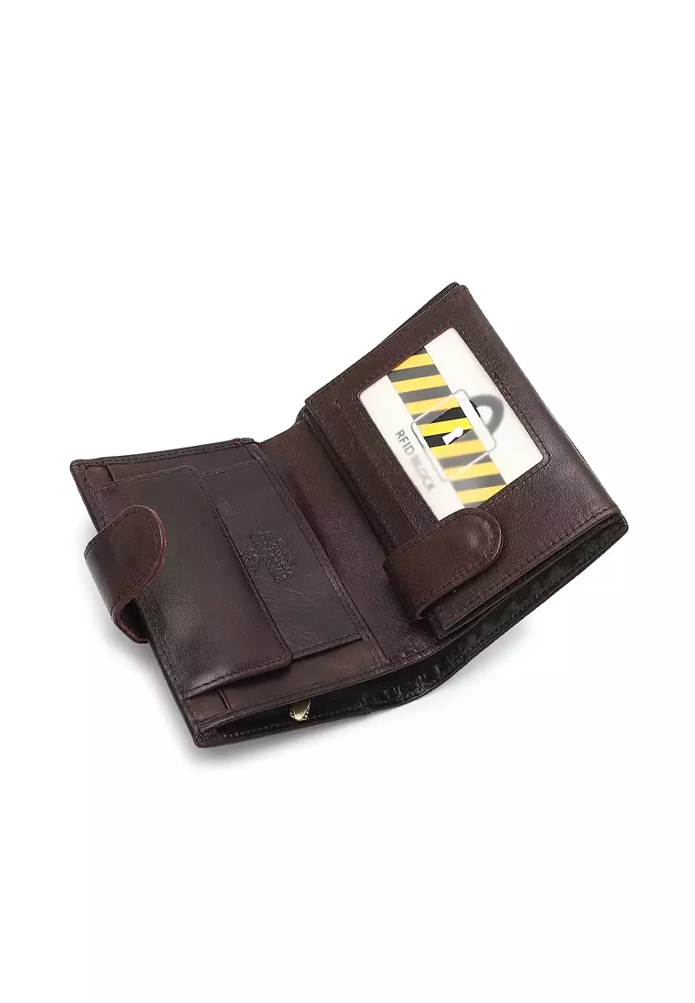 Genuine Leather RFID Wallet (Dompet Kulit Asli RFID Pria) - Cokelat