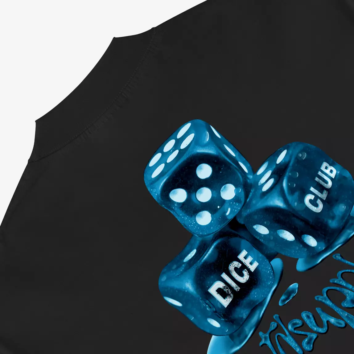 OOTDSUPPLY Boxy Fit Oversize Dice Club Black & White l Tshirt Boxyfit l Kaos Boxy OVZBX034