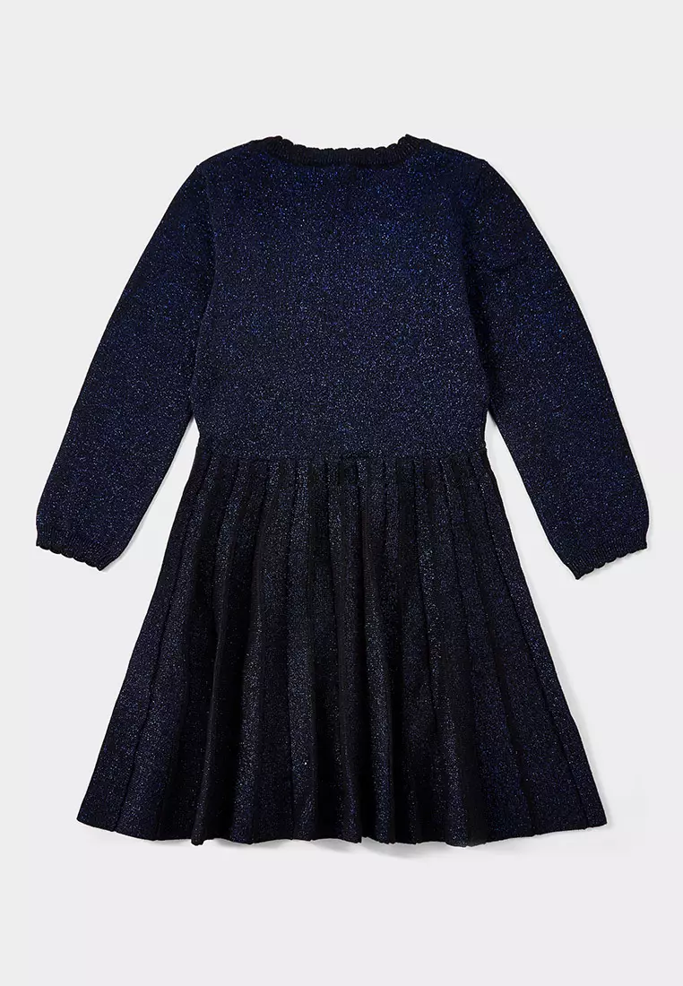 Glitter Navy Lurex Knitted Dress