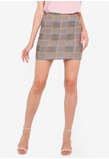 Shop Pomelo Striped High Waist Mini Skirt Red Online On - 
