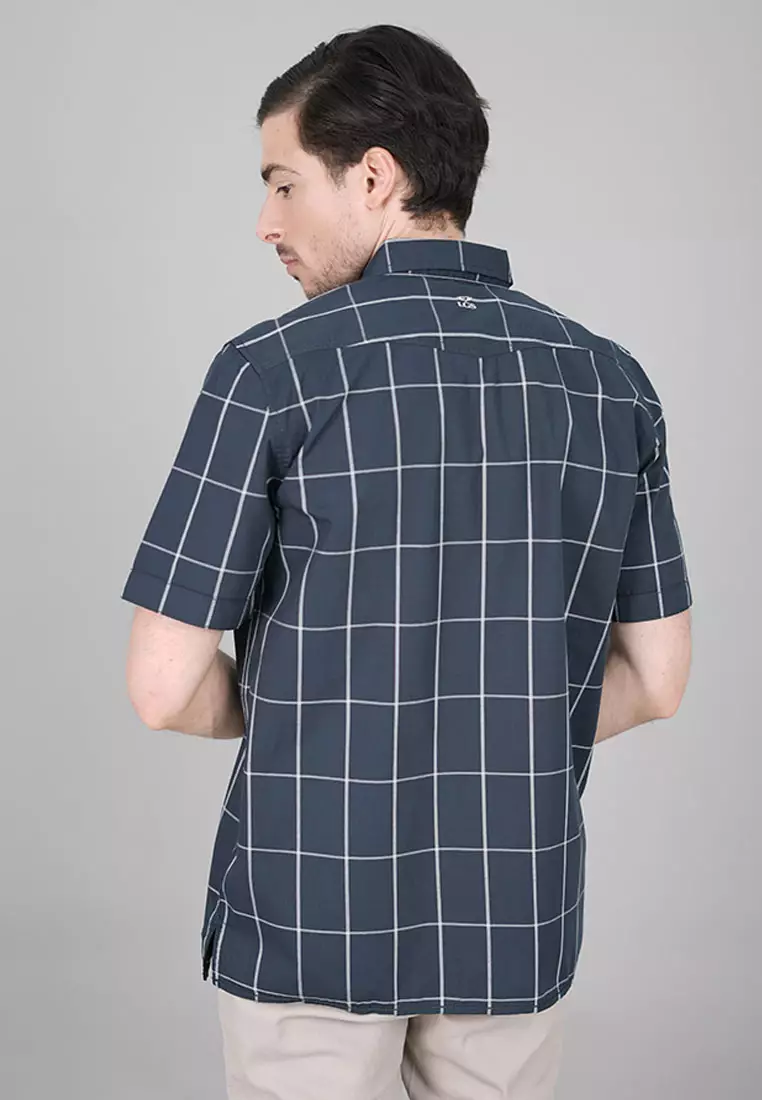 LGS - Regular Fit - Kemeja Casual Pria - Lengan Pendek - Motif Kotak-kotak - CSH.270.S730