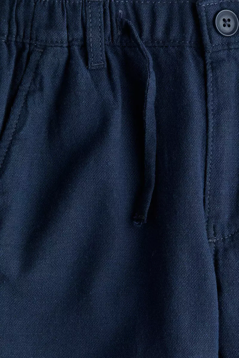 Cotton roll-up trousers