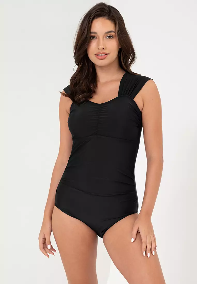 Buy Kats Clothing Pleated Wide Strap One Piece Swimsuit 2024
