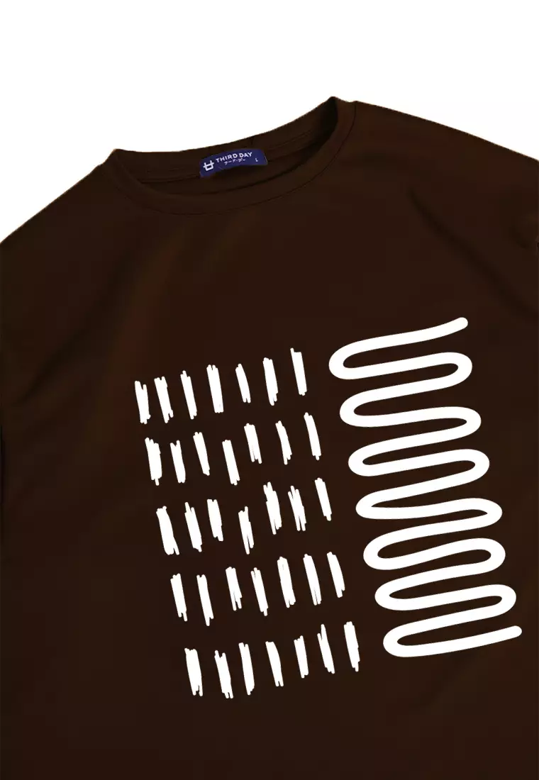 MTN98 kaos oversize abstrak aesthetic kece pria scuba bahan tebal crew neck maroon