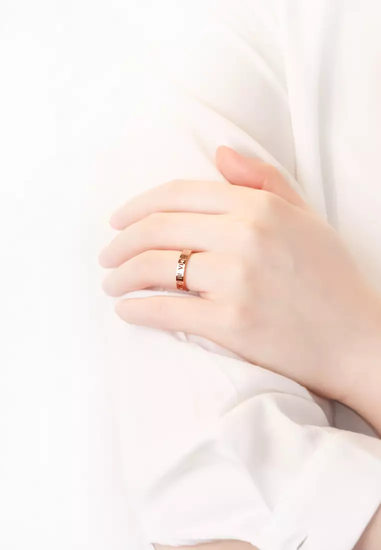 Chantal Roman Numeral Ring in Rose Gold