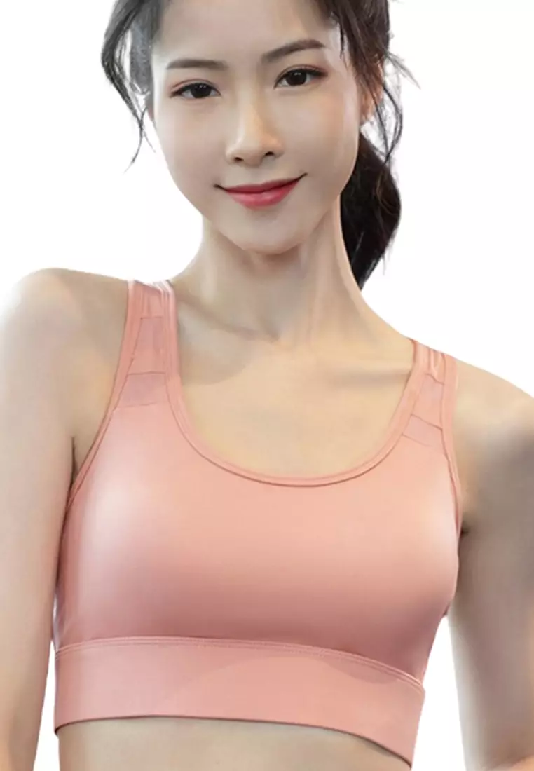 Buy LYCKA BMY3014 Korean Style Lady Shockproof Sport Bra Pink 2024 Online