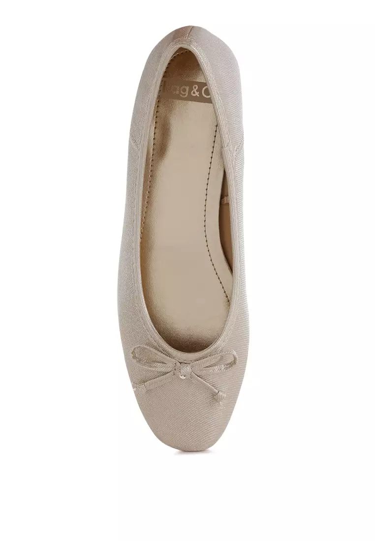 Metallic Ballet Flats in Gold