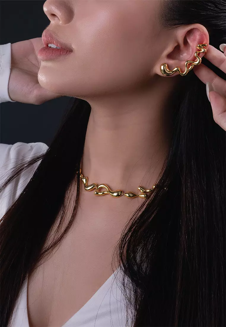 Delulu 水滴型贴颈项链（18K镀金）