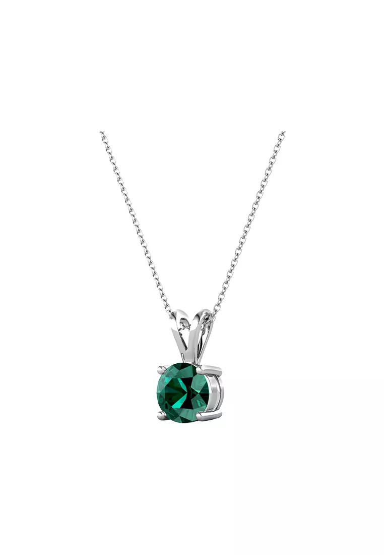 Vernice Stone Pendant Green WG - Kalung Crystal by Her Jewellery