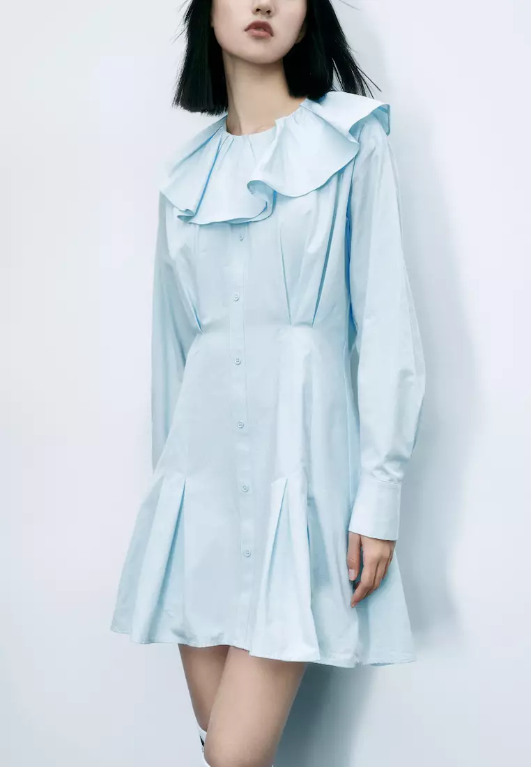 女装荷叶边宽松连衣裙