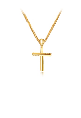 Buy Glamorousky Fashion Creative Plated Gold Baseball Bat Cross