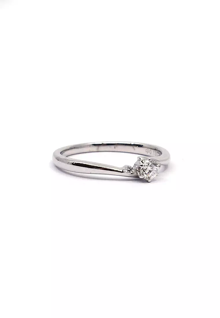 PT Platinum Made White Gold Lady Ring with Diamonds