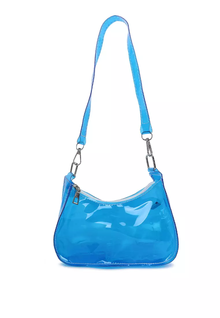 Blue Jelly Baguette Bag