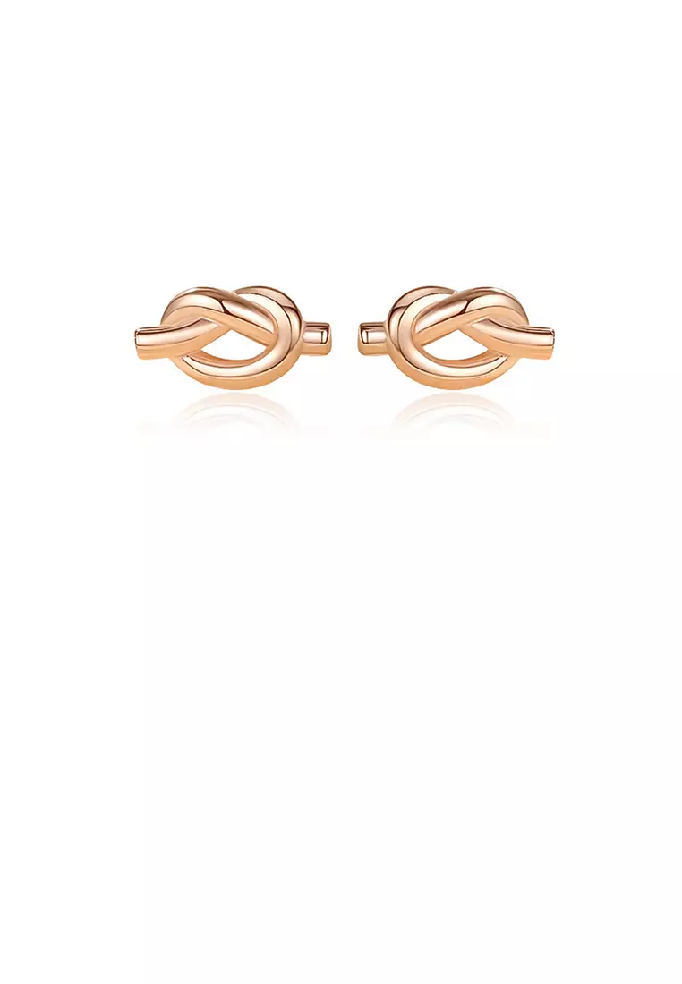Gold plated knot earrings sale
