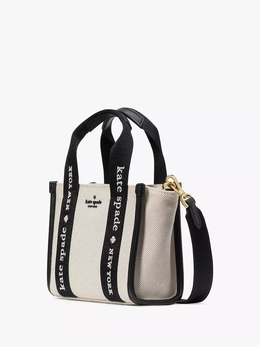 KL062 Kate Spade Kip Mini Tote Canvas  (250) Natural mu