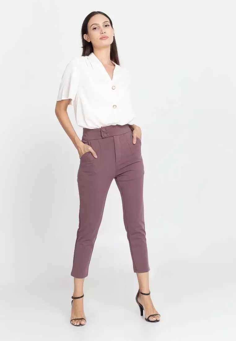 Taylor Two-button Cropped Slacks
