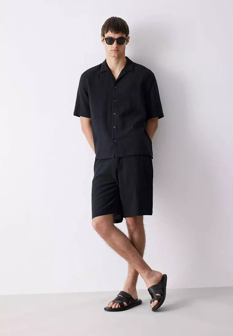 Relax Fit Summer Muslin Short Sleeve Shirt