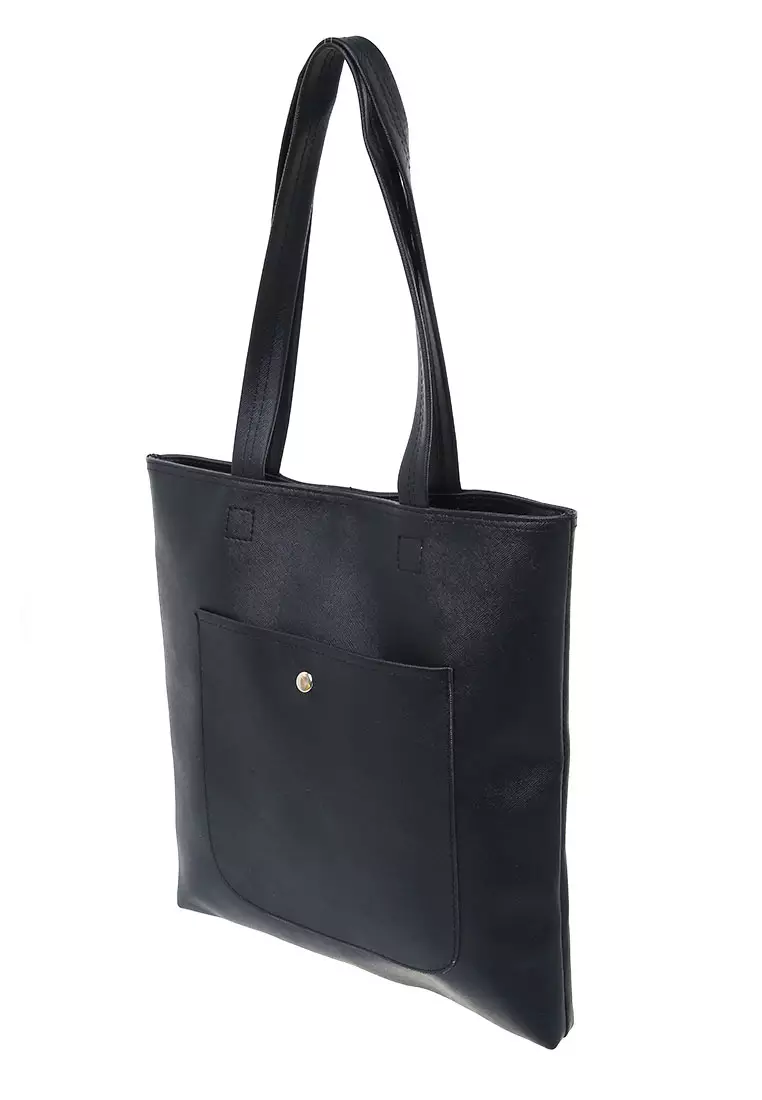 Silvia Tote Bag Woman Design Casual Quality Premium - Black