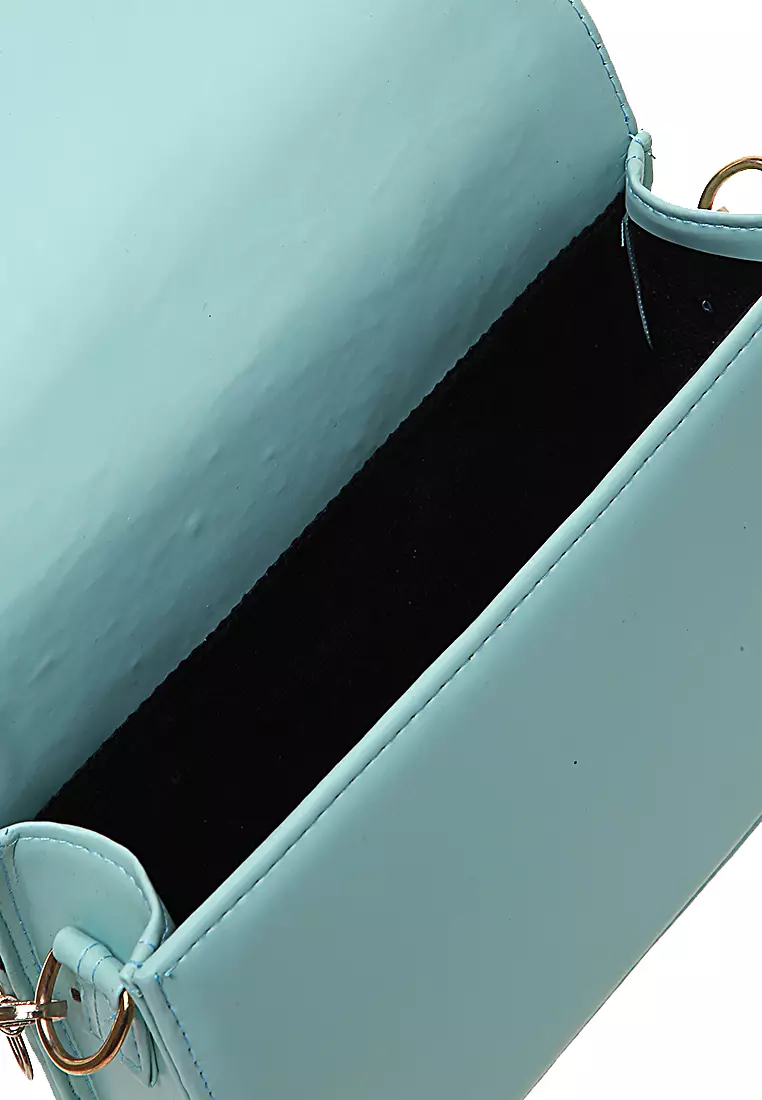 Melly Tas Selempang Wanita Tali Panjang Gold List Casual Bag - Mint