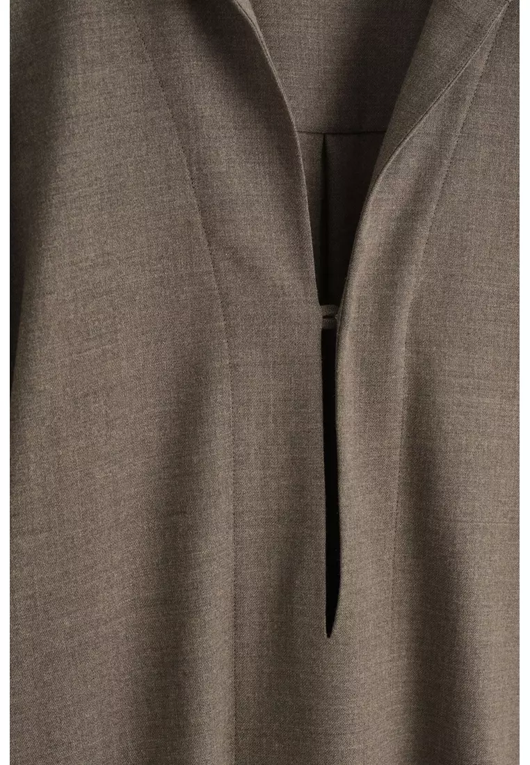 OPEN-COLLAR WOOL-BLEND SHIRT