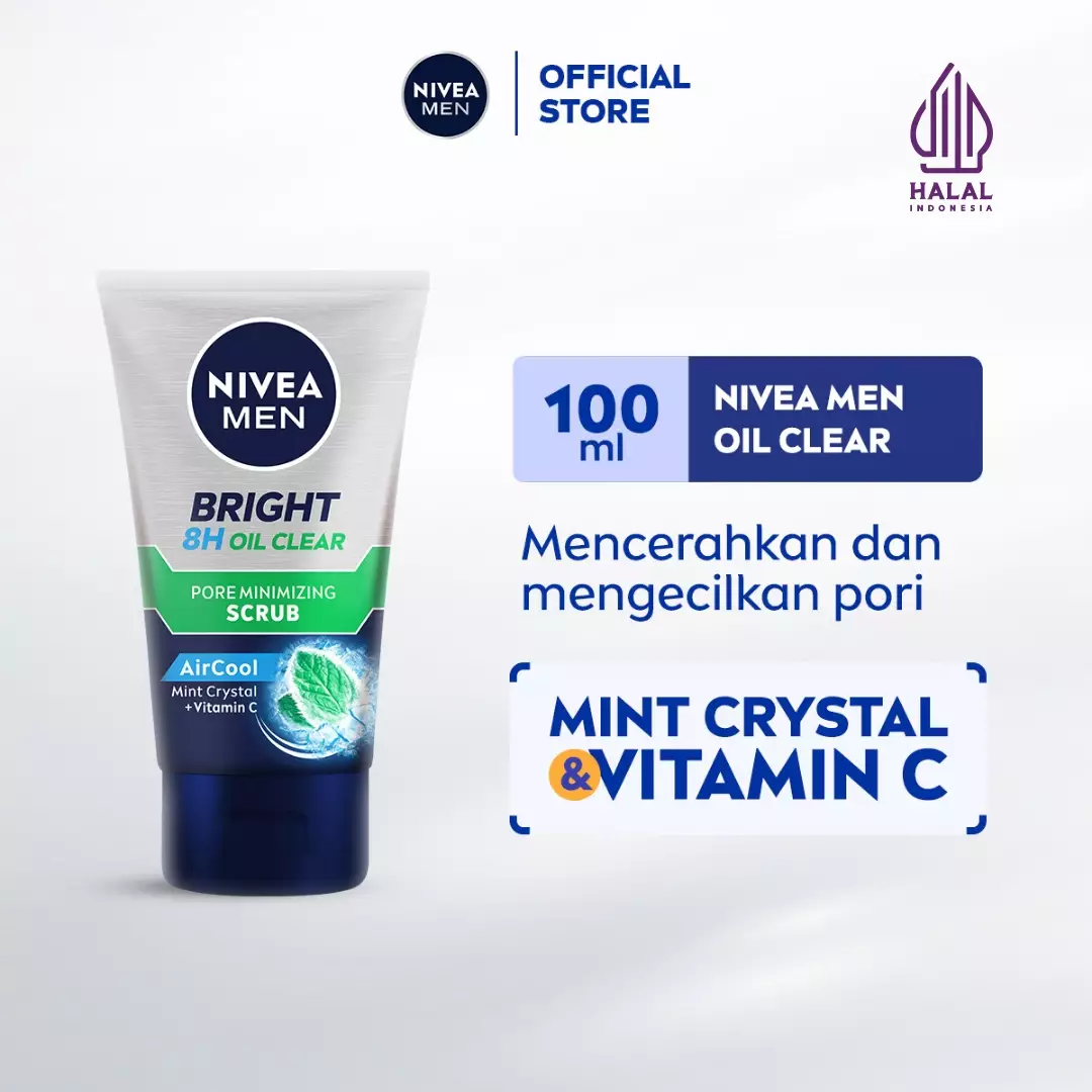 NIVEA MEN Bright Oil Clear Scrub 100ml - Twin Pack