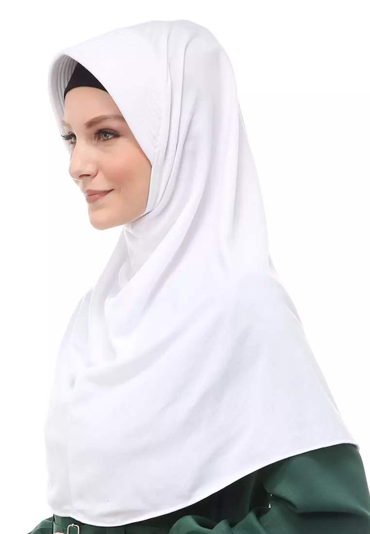 Cantika Hijab Instant Muslimah Wanita Relaxed Fit - White