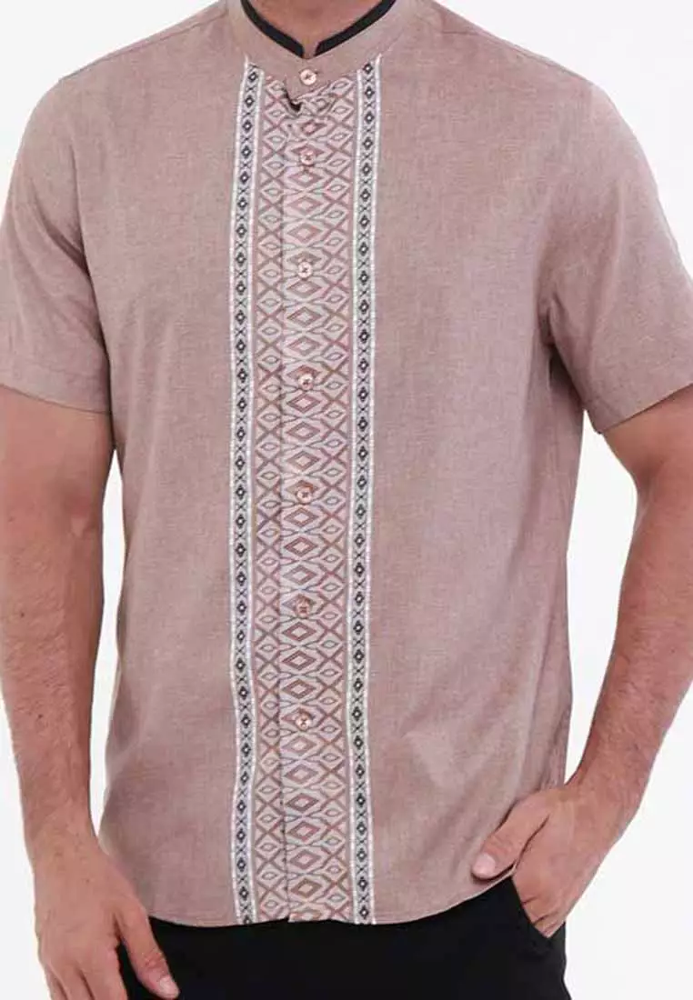 MAGINOT BARAA BROWN Koko Slim Fit Lengan Pendek