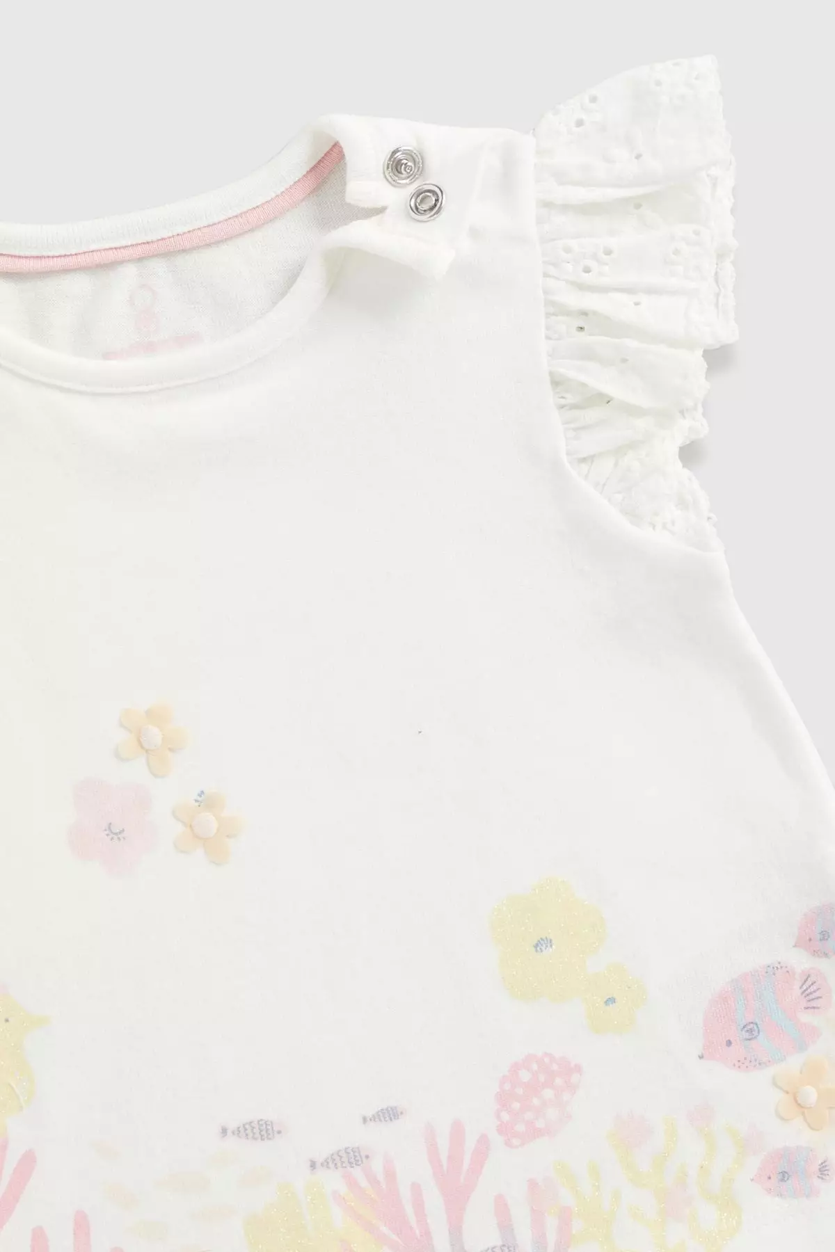 Mothercare Top and Shorts Set - Set Baju Anak Bayi Perempuan (Putih)