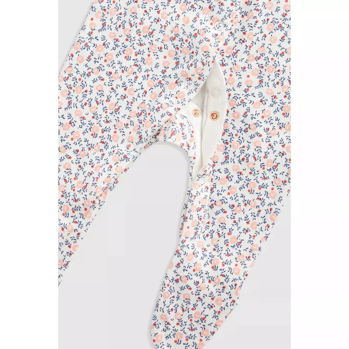 Mothercare Ditsy Floral Baby Sleepsuits - 3 Pack - Baju Tidur Anak Perempuan (Pink)