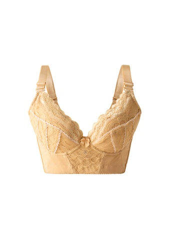 ZITIQUE yellow Women's Elegant Soft-wired Thin 3/4 Cup Push Up Collect Accessory Breast Bra - Yellow 3B99FUS8A8B68FGS_1