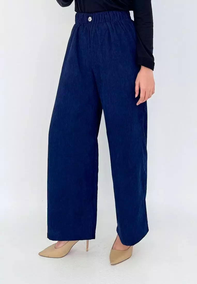 Evy Pants (Celana Corduroy) Panjang 101 cm - Navy