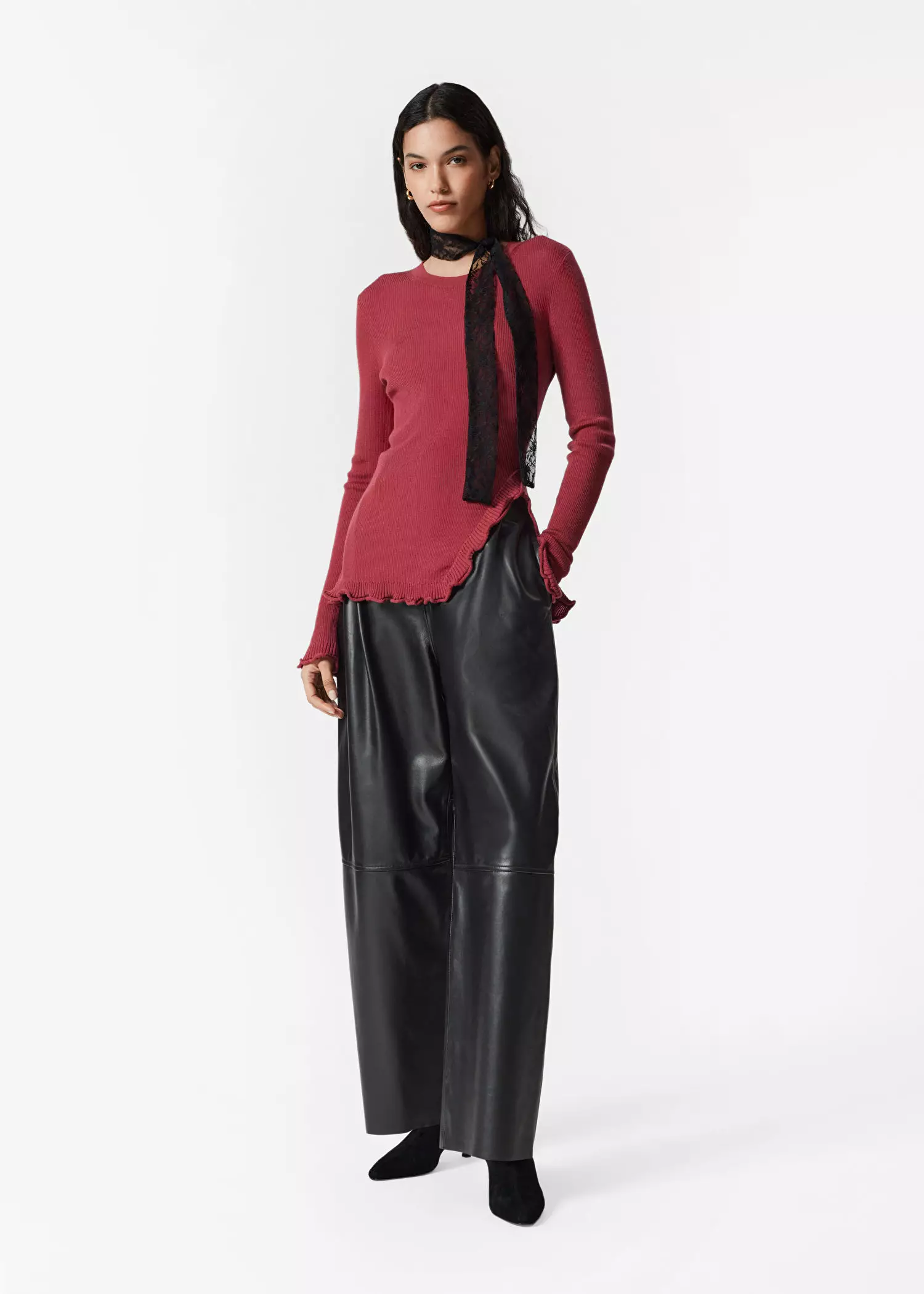 theredthread S bicolor layered tops bk⑤ THEREDTHREAD / ザレッドスレッド】S bicolor layered tops