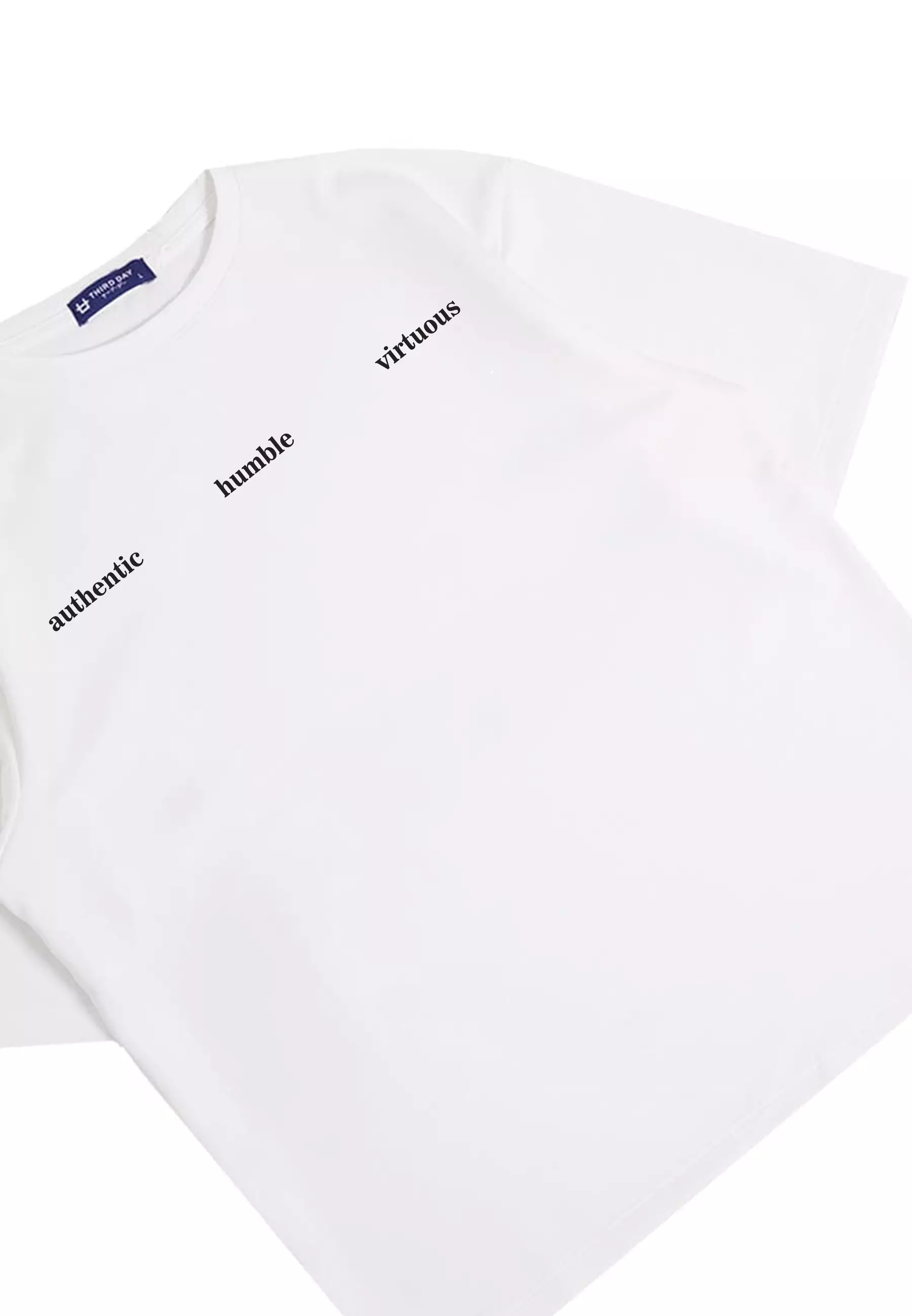 MTQ48 kaos oversize bahan tebal putih scuba pria distro virtuous authentic white putih