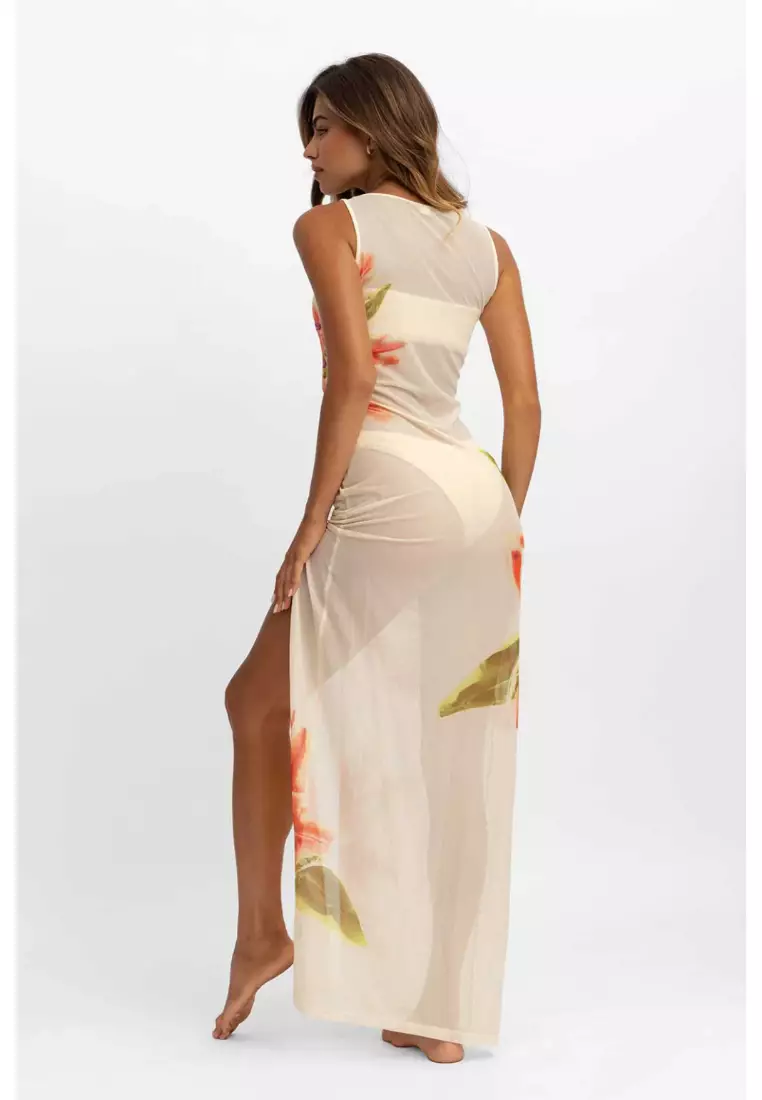 Serena Maxi Mesh Dress / Tiger Lily