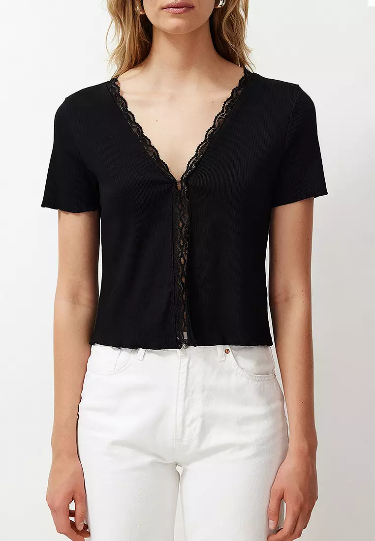 Low cut blouse online shopping deals