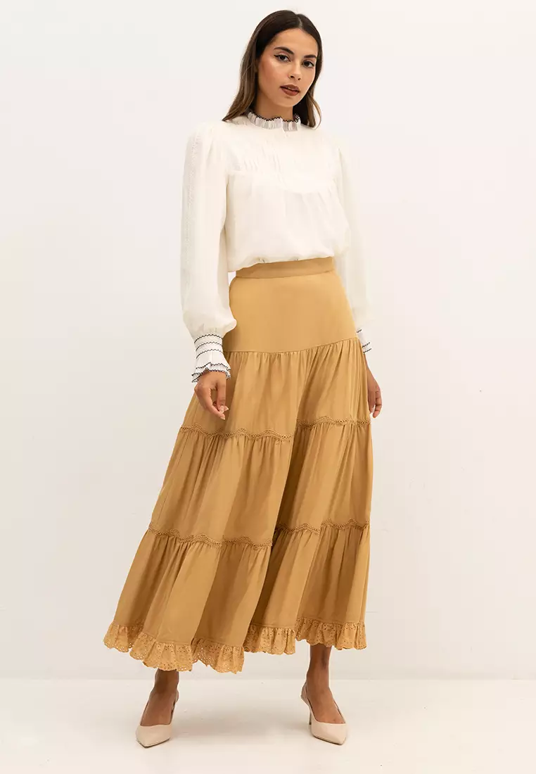Buy Zalia FSC Rayon Tiered Frill Skirt Online | ZALORA Malaysia