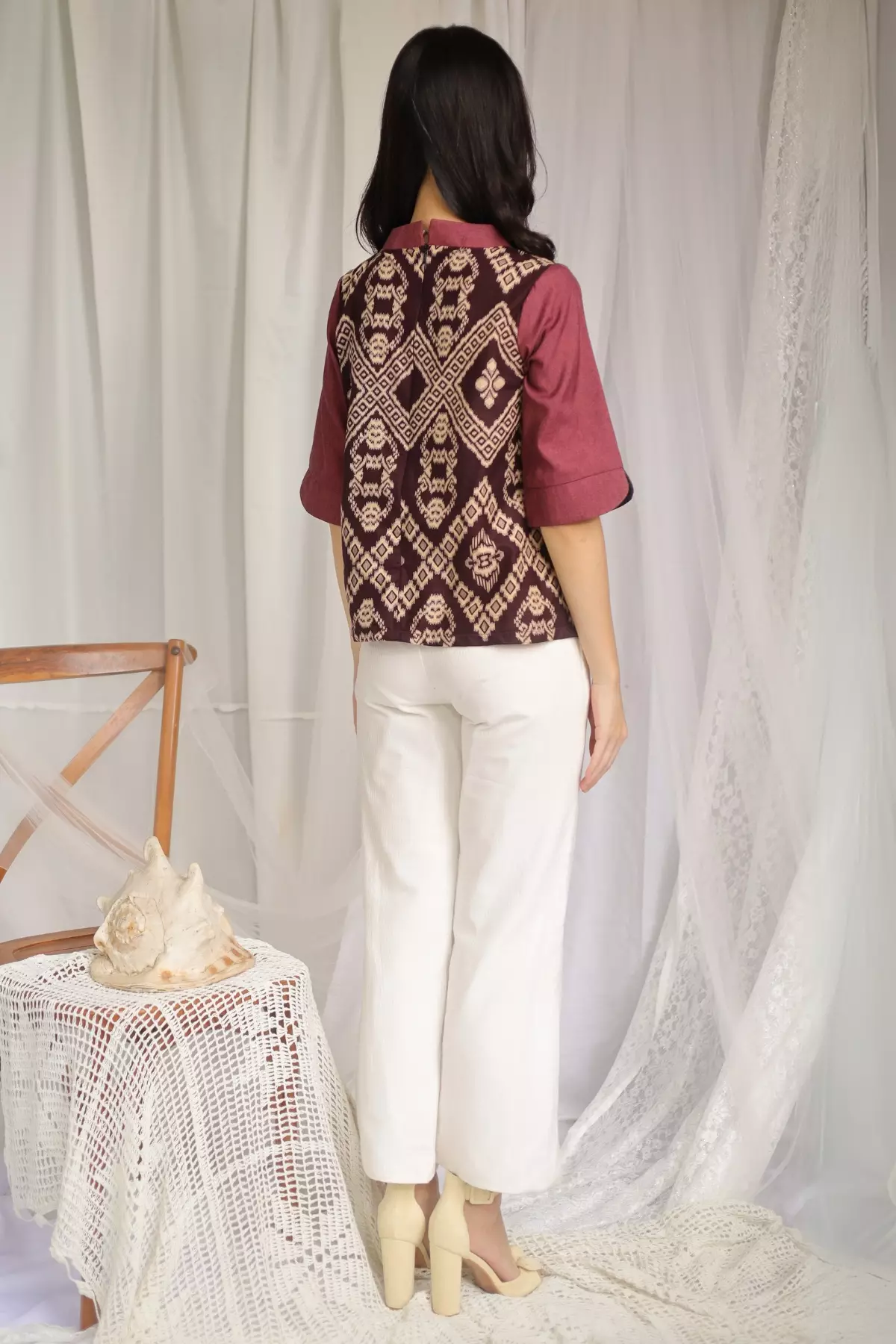 Audree Terracotta Ikat Blouse