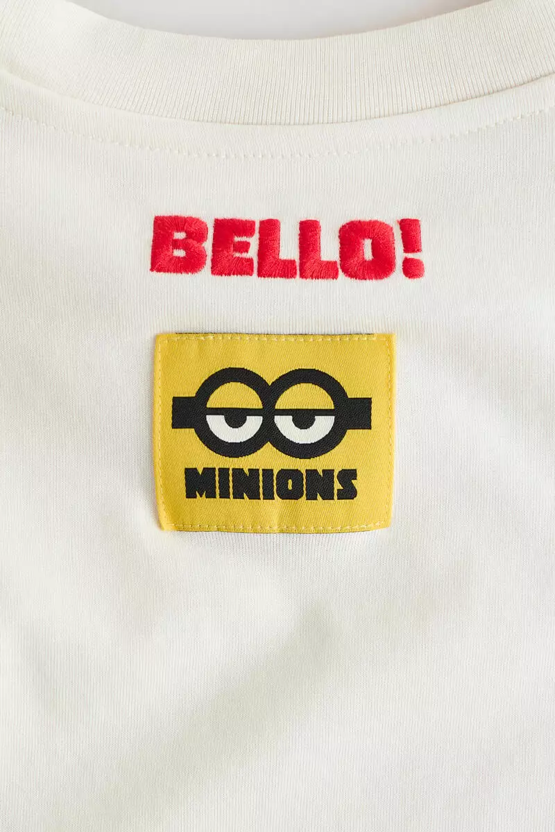 Print-motif cotton T-shirt